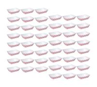 BESPORTBLE 50 Barquettes Alimentaires en Papier Rouges à Motifs Filet Jetables Format 1/2Lb Lot de 50 Pièces Plateau Repas Pratique pour Snacks Apéritifs et Fêtes