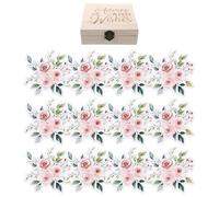 BESPORTBLE 50 Cartes de Prédictions et Conseils pour Shower Double Face avec Coffret en Bois Jeu Interactif pour Fête Prénatale, Papeterie Décorative et Souvenir pour Jeunes Parents