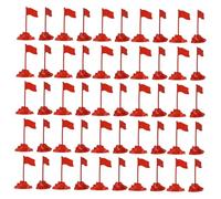 BESPORTBLE 50 Ensembles Drapeaux Rouges Plastique pour Décor de Scène Miniature Décoratif et Pratique pour Modélisme et Jeux