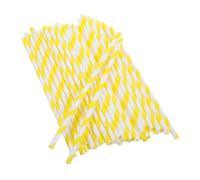 BESPORTBLE 50 pièces Bâtons Papier pour Barbe à Papa Rayés Jaune Blanc Accessoires Professionnels pour Machines Automatiques Fournitures Commerciales pour Fêtes et Événements