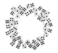 BESPORTBLE 50 pièces Dés Blancs Standard à Points Noirs Dés à Faces à Angles Droit et Coins Arrondis pour Jeux de Société Mathématiques et Divertissement