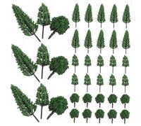BESPORTBLE 50 pièces Miniature Plastic Model Trees for Architectural and Train Models Realistic DIY Micro Landscape Scenery Material for Tray and Village Decor