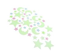 BESPORTBLE 50 pièces Stickers Muraux Lune et Étoiles Fluorescents Décoration Murale Chambre Garçon Fille Résistants et Faciles à Poser