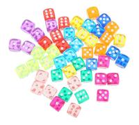 BESPORTBLE 50pièces Dés Cubiques à Faces Acrylique pour Jeu De Société Accessoire De Jeu De Mathématiques Jouet Amusant pour Jouer Et Ranger Facilement
