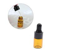 BESPORTBLE 50pièces Flacons Compte-gouttes Vides Verre Transparent Lot Pour Huiles Essentielles Cosmétiques Couvercle Foncé
