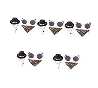 BESPORTBLE 5ensembles Costume pour Animaux avec Accessoires De Chapeau Bandana Et Lunettes pour Chats Et Chiens Thème Citrouille pour Fêtes Et Photos