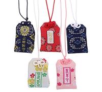 BESPORTBLE 5Pcs Omamori Charme pour La Santé Richesse Amour Éducation Et Sécurité 2021 Nouvel an Bonne Chance Ornement Sanctuaire Chanceux Amulette pour Ami de La Famille