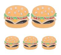 BESPORTBLE 5pièces Broches de Nourriture Métal avec Motif Hamburger Épingles de Broche de Dessin Animé pour Chapeau Châle Robe Accessoire de Mode pour Femme et Fille