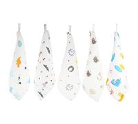 BESPORTBLE 5pièces Serviette Carrée Pour Lot De Débarbouillettes Plusieurs styles Convient Aux Bébés Et Pratique Pour Sorties Famille