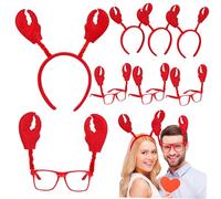 BESPORTBLE 6 Ensembles D'objectif Pour L'œil De Crabe Costumes Bandes Costume D'halloween Bandeau De Crabe Deguisement Adulte Plastique Rouge