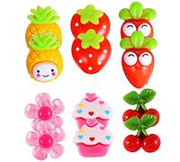 BESPORTBLE 6 Paires Boucles Oreilles à Clip pour Garçon Fille Colorées et Accessoires Festifs pour Modèles Variés Fraise Ananas Glace Carotte pour Occasions Spéciales