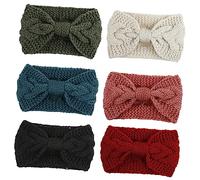 BESPORTBLE 6 Pièces Bandeaux Tricotés Accessoires Cheveux Femme Protection Oreilles Élastiques pour Hiver et Fitness