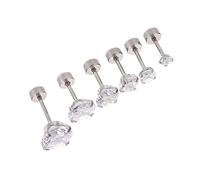 BESPORTBLE 6 Pièces Boucles Oreilles Acier Inoxydable pour Hommes de Piercings pour Cartilage Élégantes et Résistantes pour Toutes Occasions