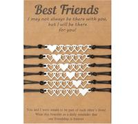 BESPORTBLE 6 pièces Bracelets Amitié Réglables avec Charme Cœur Cordon Confortable et Design Simple pour Femmes et Filles Cadeau pour Amis et Sœurs Accessoires de Mode Au Style Vintage