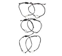 BESPORTBLE 6 Pièces Bracelets Couple Ajustables Corde Tressée Accessoires Unisexes Vintage pour Relations pour Occasions Spéciales