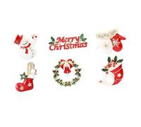 BESPORTBLE 6 pièces Broches de Durable Décoration Corsage Thème Sapin Bonhomme Clochettes Accessoires Festifs pour Femmes