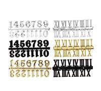 BESPORTBLE 6 Pièces Carte numérique Nombre numéral Bronze rétro clé Cadran Visages Remplacement des Chiffres d'horloge Chiffre Romain pour Horloge Composants d'horloge Murale Plastique
