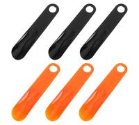 BESPORTBLE 6 Pièces Chausse-pied Portable en Pvc Noir et Orange 19cm | Lot de Six Pièces, Format Compact, Usage Voyage et Maison, Adapté aux Chaussures et Sneakers