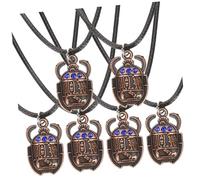 BESPORTBLE 6 Pièces collier de scarabée rétro collier à breloques scarabée charme or ancien pendentif bijoux égyptiens pour femmes collier égyptien pour homme alliage Blue