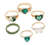 BESPORTBLE 6 Pièces Ensemble d'anneau d'amour bijoux bagues Anneau de doigt créatif bagues de mode pour femmes bague femme Anneaux pour l'artisanat jolis bijoux pour adolescentes alliage