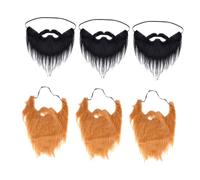 BESPORTBLE 6 Pièces Faux Barbes pour Hommes Déguisement Halloween Accessoires de Costume Barbe Fausse Réaliste pour Cosplay et Jeux de Rôle Lot de et