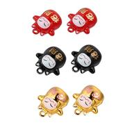 BESPORTBLE 6 pièces Fortune Cat Bell Hanging Pendants Décoration Bag Charms Émail Rouge Noir et Or Accessoires Porte-clés et Sacs Charmants