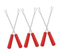 BESPORTBLE 6 pièces Fourchettes Barbecue Inox Réutilisables Lot de Petites Fourchettes à Tremper Chocolat Fromage et Fruits Ustensiles Barbecue pour Pique- et Grillades Extérieur