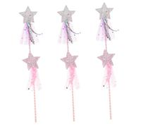 BESPORTBLE 6 Pièces Lot de Baguettes de Fée Scintillantes pour Garçon Fille Baguettes de Princesse Légères et Durables Accessoires de Fête et Jeu de Rôle pour Anniversaire et Spectacle