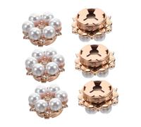 BESPORTBLE 6 Pièces Lot De Couvre-boutons Fleuris Pour Chemises Homme Cache-boutons à Clipser Avec Ornements Scintillants Décoratifs Alliage Pour Smoking Ou Événements