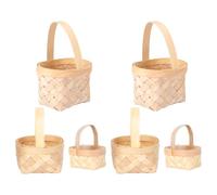 BESPORTBLE 6 Pièces Lot de Mini Paniers Tressés avec Poignées Paniers à Dragées pour Mariage et Rangement Petits Décoratifs Bois