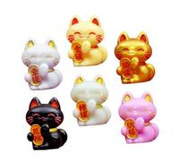 BESPORTBLE 6 Pièces Lot de Miniatures Chat Chance Résine Figurines Décoratives DIY pour Bureau et Maison Statuettes Artisanales Compactes et Portables Ornements Insolites pour Paysages