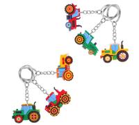 BESPORTBLE 6 pièces Lot de Porte Clés Véhicules Agricoles Miniatures Tracteurs et Bulldozers Accessoires Décoratifs pour Fête à Thème Ferme Récompenses Scolaires et Garçon Fille