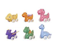 BESPORTBLE 6 pièces Lot de Voitures Dinosaure à Glissement Jouets Inertiels Éducatifs pour Garçon Fille Développement Cognitif et Coordination Main Œil