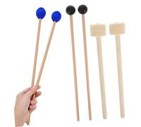 BESPORTBLE 6 Pièces Maillets de Percussion Bois pour Tambours Basse et Timbales Baguettes Solides et Ergonomiques pour Débutants et Musiciens Polyvalents