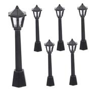 BESPORTBLE 6 pièces Mini Dollhouse Street Lights Micro Landscape Accessories for Fairy Garden Home Ornaments Plastic Model Lamps for DIY Decoration