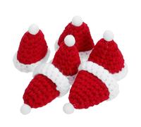 BESPORTBLE 6 Pièces Mini Knit Christmas Hats With Pom Poms For DIY Crafts Doll Clothing Wine Bottle Toppers And Holiday Decorations