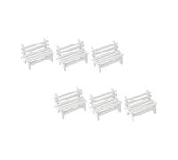 BESPORTBLE 6 pièces Miniature Wooden Bench Model for Doll House Home Decoration Mini Landscape Stool Craft Ornament for Fairy Garden and Miniature Scenes