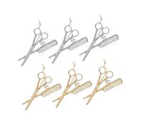 BESPORTBLE 6 Pièces Peigne à ciseaux en diamant devis pour coiffeur broche fleur épingles à sur le thème du salon épingles à vêtements décoratives broche ciseaux faux strass