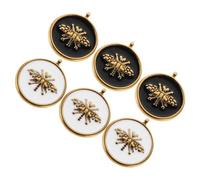 BESPORTBLE 6 Pièces Pendentifs Abeille Émaillés Colorés Acier Inoxydable Doré Charms pour Fabrication de Bijoux DIY Bracelets Colliers et Porte-clés