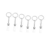 BESPORTBLE 6 Pièces Set de Porte Clés Bouteilles Verre Transparentes pour Parfum Flacons Vides pour Huiles Essentielles Rangement Sécurisé Accessoires Chics et Compacts pour DIY et Transport