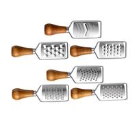 BESPORTBLE 6 Pièces Set Râpes à Fromage Miniatures Acier Inoxydable avec Manche Bois Râpe Zesteur Trancheur pour Citron Gingembre Ail Fruits et Légumes Anti-dérapant et Portable
