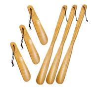 BESPORTBLE 6 pièces Shoe Assist Tool Set Bois Naturel Long Manche Court Aide à Enfiler Chaussures pour Seniors Hommes et Femmes Adapté Sneakers et Chaussures Portable