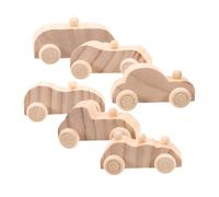 BESPORTBLE 6 pièces Voitures Bois à Décorer DIY pour Garçon Fille Voitures Miniatures à Peindre et Dessiner Jouets Bois Inachevés pour Activités Manuelles et Projets Créatifs