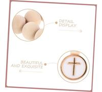 BESPORTBLE 6 Pièces Wooden Baptism Rosary Set With Crucifix And Organza Pouch Portable Religious Beads For Ceremonies And First Communion Gifts