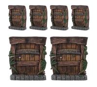 BESPORTBLE 6 Portes Féeriques pour Arbres Extérieur - Accessoires Miniatures pour Jardins, Portes en Bois pour Murs et Cour - Décorations pour Maison de Poupée, Bonsai, Terrarium et Micro Paysage