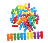 BESPORTBLE 60 Pièces Bois Colorées pour Jeu de Société de Jeu Déchecs Multicolores Accessoires Polyvalents pour Échiquier et Jeux de Plateau