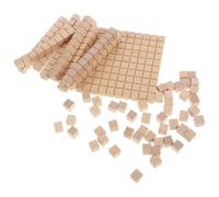 BESPORTBLE 61pièces Blocs De Mathématiques Bois pour Éducation Primaire Modèle Décimal à Trois Niveaux Jouets Éducatifs pour Apprentissage du Comptage Et Construction Logique
