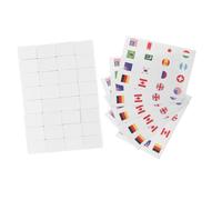 BESPORTBLE 65 pièces Jeu de Mahjong Tuiles Drapeaux Monde Autocollants Transparent Apprentissage Culturel Voyage Famille Éducation