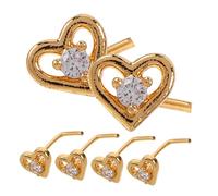 BESPORTBLE 6pièces Anneaux de Nez Forme de Cœur avec Motif Œil Lot de Pendentifs Spirale pour Femmes et Hommes Bijoux de Nez Délicats pour Diverses Occasions