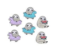 BESPORTBLE 6pièces Broche De Poitrine Animal Paresseux Corsage De Paresseux De Dessin Animé Petite Broche De Pour Vêtements